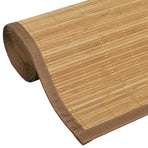 Rectangular Brown Bamboo Rug 80 x 200 cm