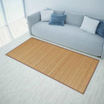 Rectangular Brown Bamboo Rug 80 x 200 cm