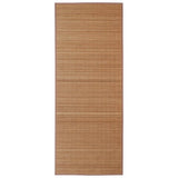 Rectangular Brown Bamboo Rug 80 x 300 cm