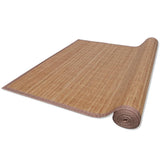 Rectangular Brown Bamboo Rug 80 x 300 cm - Side View