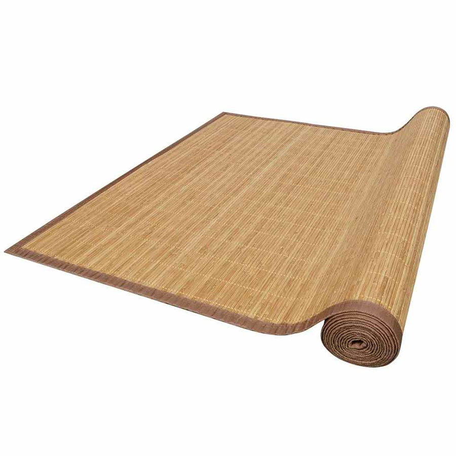 Rectangular Brown Bamboo Rug 80 x 300 cm