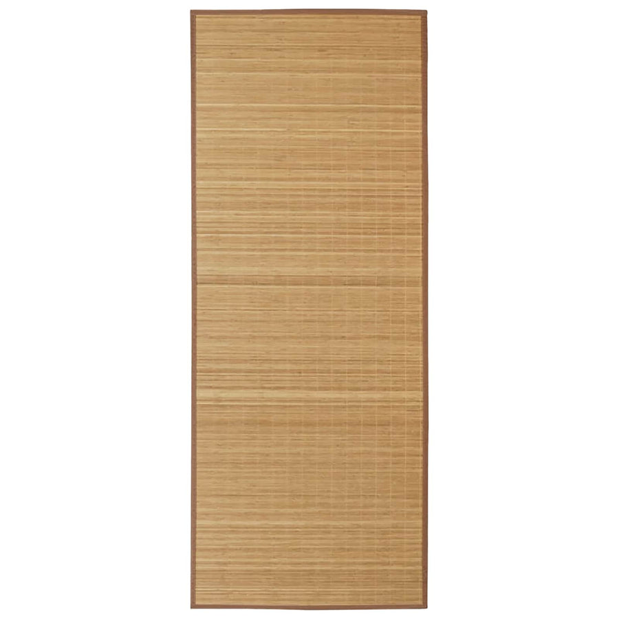Rectangular Brown Bamboo Rug 80 x 300 cm