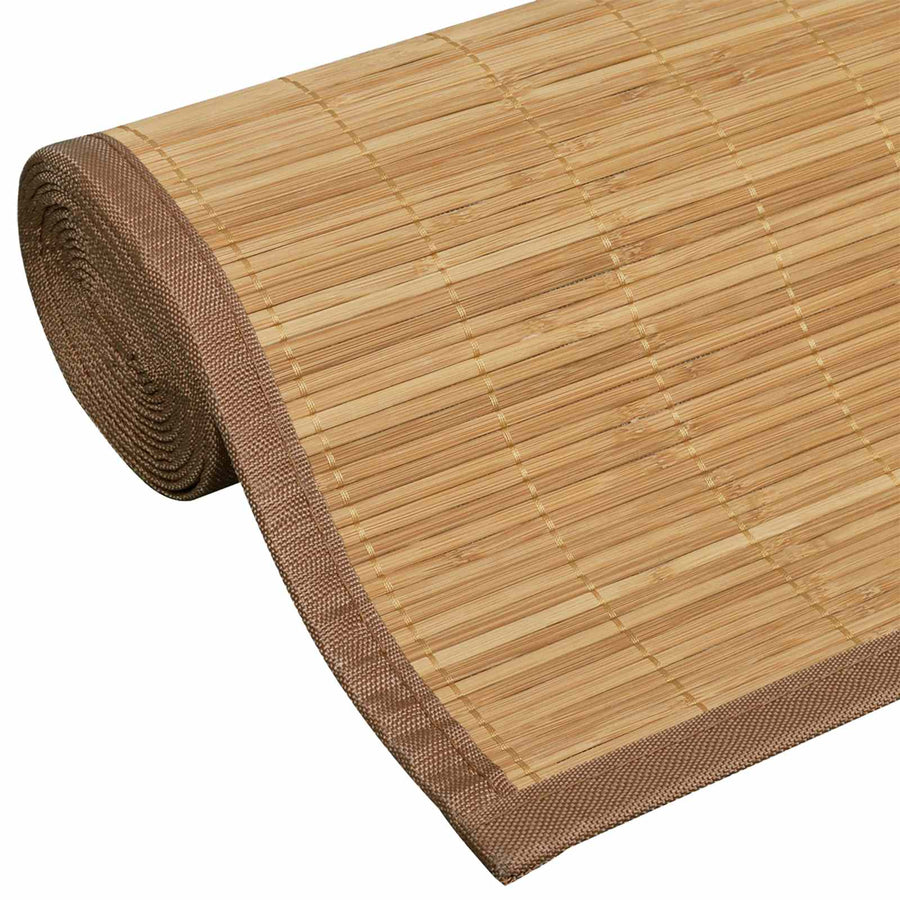 Rectangular Brown Bamboo Rug 120 x 180 cm