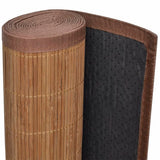 Rectangular Brown Bamboo Rug 150 x 200 cm - Top-Down View