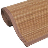 Rectangular Brown Bamboo Rug 150 x 200 cm - 45-Degree Angle