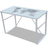 Rectangular Desk with Map Pattern - Front View
