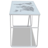 Rectangular Desk with Map Pattern