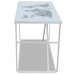 Rectangular Desk with Map Pattern