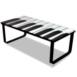 Coffee Table with Piano Printing Glass Top
