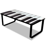 Coffee Table with Piano Printing Glass Top - Top-Down View