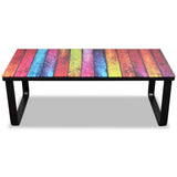 Coffee Table with Rainbow Printing Glass Top - Front View