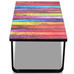 Coffee Table with Rainbow Printing Glass Top