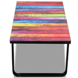 Coffee Table with Rainbow Printing Glass Top - Top-Down View