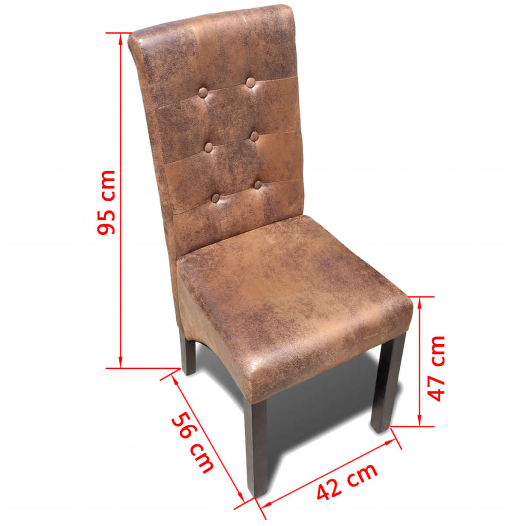 Dining Chairs 4 pcs Brown Faux Leather