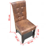 Dining Chairs 4 pcs Brown Faux Leather