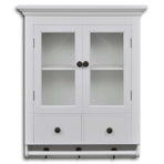 Wooden Kitchen Wall Cabinet with Glass Door White