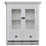 Wooden Kitchen Wall Cabinet with Glass Door White - Front View