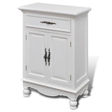 Wooden Cabinet with 2 Doors 1 Drawer White - Front View