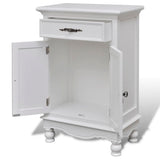 Wooden Cabinet with 2 Doors 1 Drawer White - Top-Down View