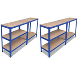 Storage Shelf Blue 2 pcs - Front View