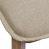 Dining Chairs 6 pcs Beige Fabric and Solid Oak Wood - Rear View