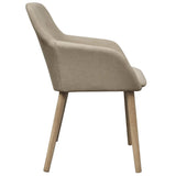 Dining Chairs 6 pcs Beige Fabric and Solid Oak Wood - Top-Down View