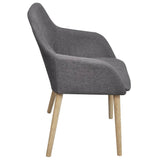 Dining Chairs 4 pcs Light Grey Fabric and Solid Oak Wood - Top-Down View