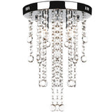 White Metal Ceiling Lamp with Crystal Beads - Front View