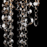White Metal Ceiling Lamp with Crystal Beads - Side View
