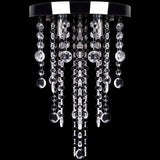White Metal Ceiling Lamp with Crystal Beads - Top-Down View