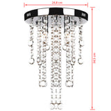 White Metal Ceiling Lamp with Crystal Beads - 45-Degree Angle