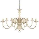 Antique White Metal Chandelier 8 x E14 Bulbs - Top-Down View