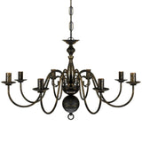 Antique Black Metal Chandelier 8 x E14 Bulbs