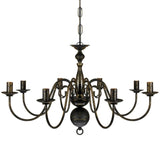 Antique Black Metal Chandelier 8 x E14 Bulbs - Side View