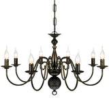 Antique Black Metal Chandelier 8 x E14 Bulbs