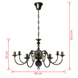Antique Black Metal Chandelier 8 x E14 Bulbs