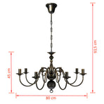Antique Black Metal Chandelier 8 x E14 Bulbs