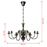 Antique Black Metal Chandelier 8 x E14 Bulbs - Rear View