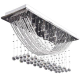 Ceiling Lamp with Glittering Glass Crystal Beads 8 x G9 29 cm - Front View
