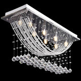 Ceiling Lamp with Glittering Glass Crystal Beads 8 x G9 29 cm - Top-Down View