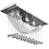 Ceiling Lamp with Glittering Glass Crystal Beads 8 x G9 29 cm - 45-Degree Angle