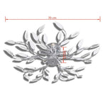 Transparent&White Ceiling Lamp Acrylic Crystal Leaf Arms 5 E14 Bulbs
