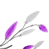 Purple&white Ceiling Lamp Acrylic Crystal Leaf Arms For 5 E14 Bulbs - Side View