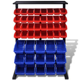 Garage Tool Organiser Blue and Red - Front View