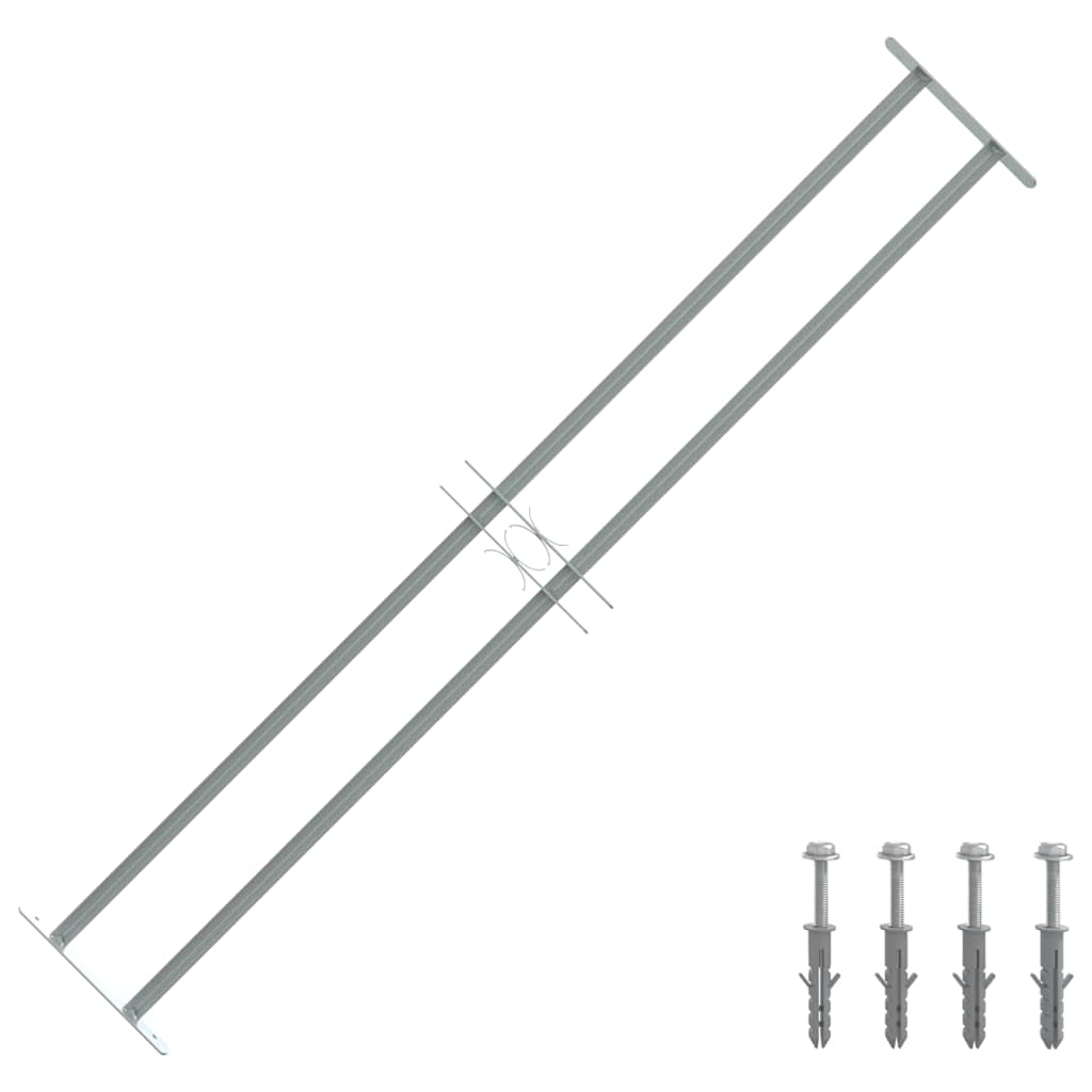 Adjustable Security Grille for Windows with 2 Crossbars 1000-1500 mm