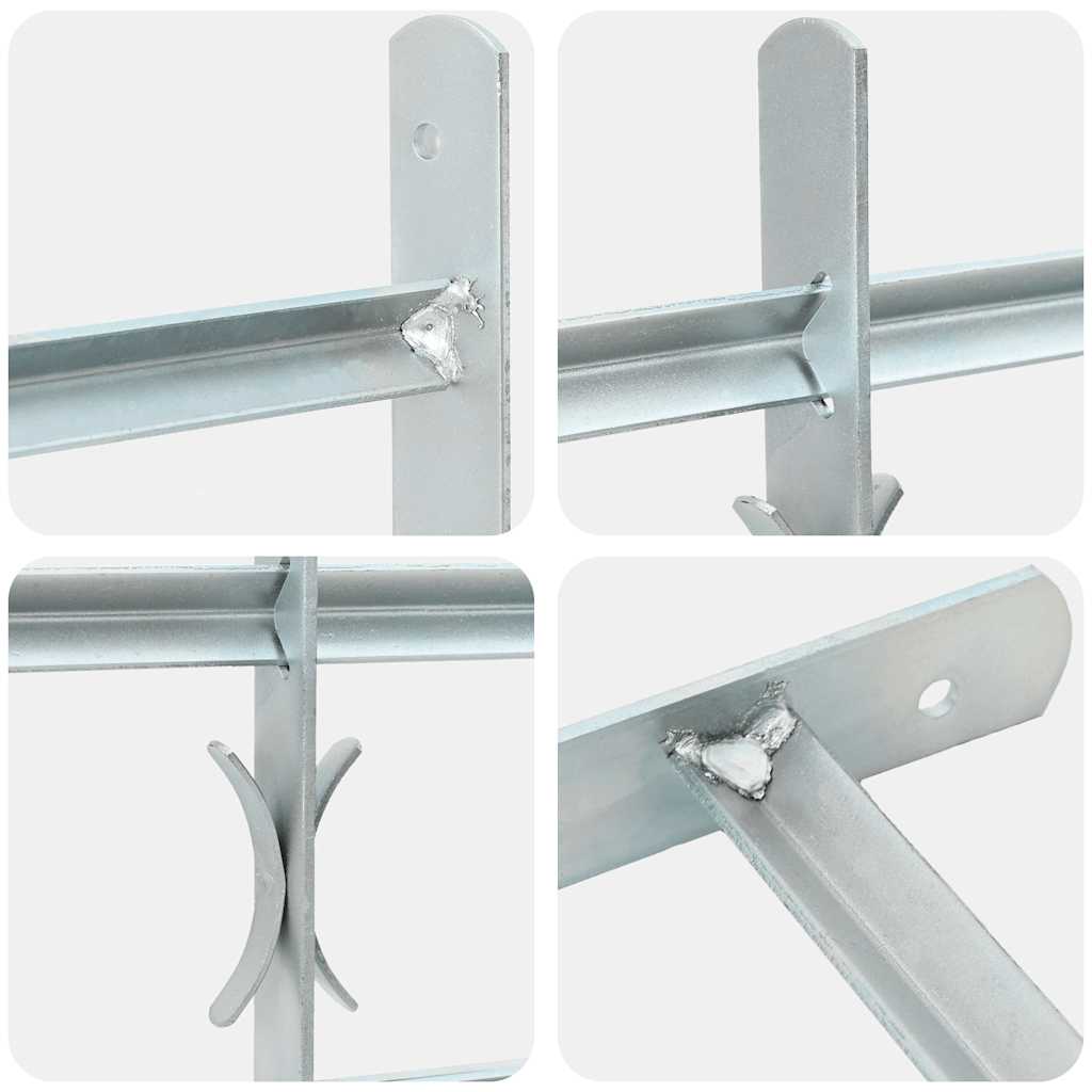 Adjustable Security Grille for Windows with 3 Crossbars 500-650 mm