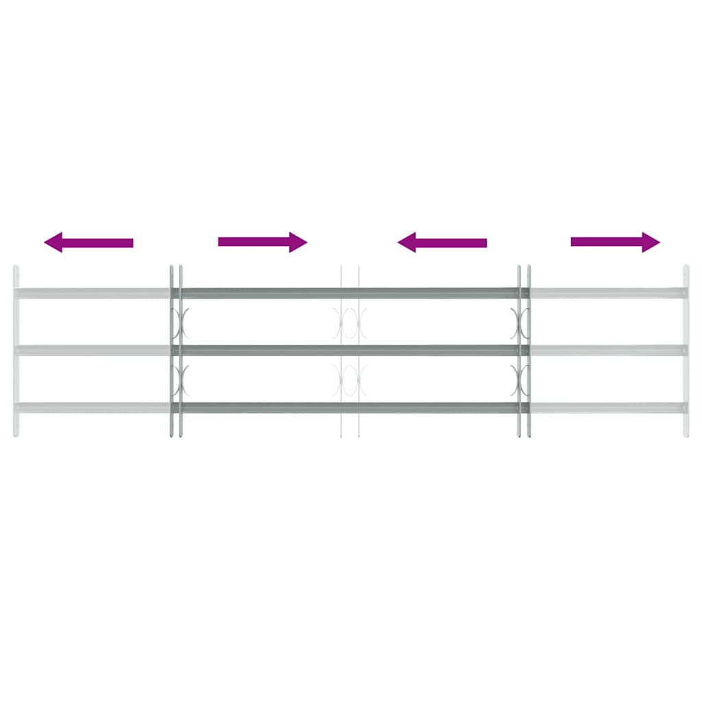 Adjustable Security Grille for Windows with 3 Crossbars 1000-1500 mm