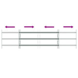 Adjustable Security Grille for Windows with 3 Crossbars 1000-1500 mm - 45-Degree Angle