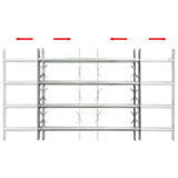 Adjustable Security Grille for Windows with 4 Crossbars 500-650 mm - Front View