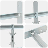 Adjustable Security Grille for Windows with 4 Crossbars 500-650 mm - Top-Down View